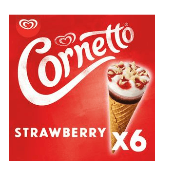 Cornetto Strawberry Ice Cream Cones 6x90ml - Bevvys2U