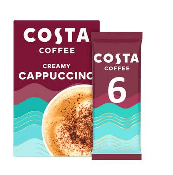 Costa Coffee Creamy Cappuccino Sachets Drinks 6x17g - Bevvys2U