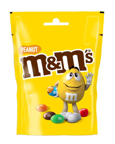 M&M's Peanut Milk Chocolate Bag Pouch 112g - Derby local delivery | Bevvys2u