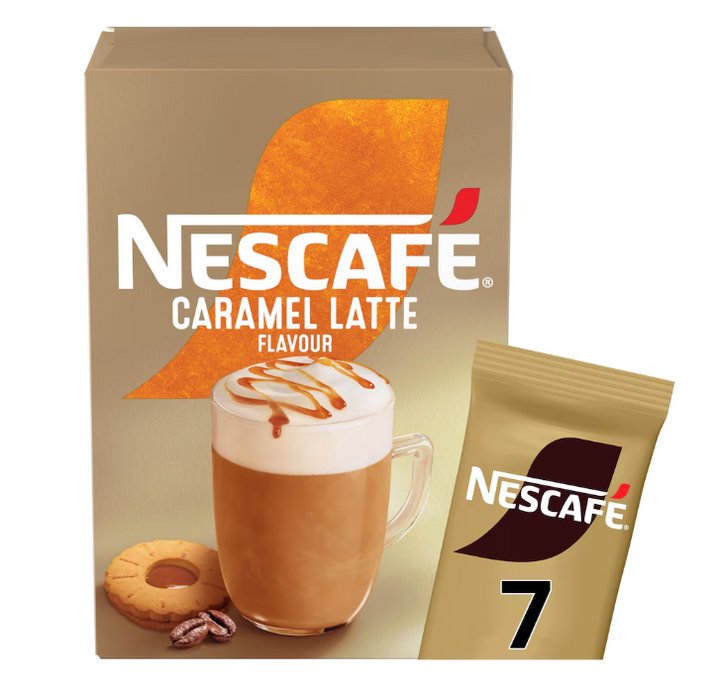 Nescafe Caramel Latte Instant Coffee 7 Sachets - Derby local delivery | Bevvys2u