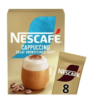 Nescafe Gold Cappuccino Decaf Unsweetened Instant Coffee Sachets 8x15g - Bevvys2U