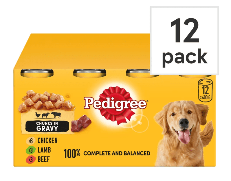 Pedigree Dog Food Tin Cans Mixed Selection in Gravy 12x400g - Bevvys2U
