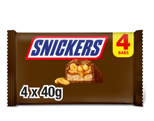 Snickers Peanut Milk Chocolate Bars Multipack 4x40g - Derby local delivery | Bevvys2u