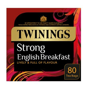 Twinings Strong English Breakfast 80 Tea Bags 250G - Derby local delivery | Bevvys2u Derby