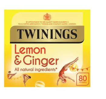Twinings Lemon & Ginger 80 Tea Bags 120G - Derby local delivery | Bevvys2u Derby