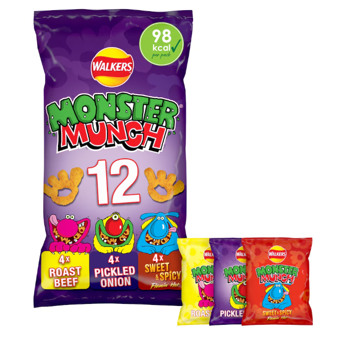 Walkers Monster Munch Variety Multipack Crisps 12x20g - Derby local delivery | Bevvys2u