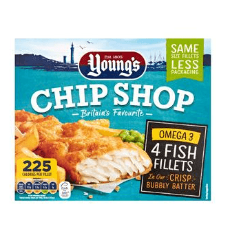 Youngs Chip Shop 4 Omega 3 Fish Fillets - Derby local delivery | Bevvys2u