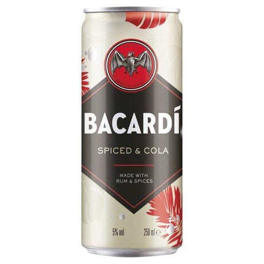 Bacardi Spiced And Cola 250ml Can - Bevvys 2 U Same Day Alcohol Delivery Derby & Derbyshire