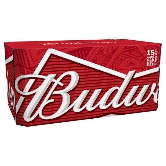 Budweiser 15 X 440ml - Bevvys 2 U Same Day Alcohol Delivery Derby & Derbyshire