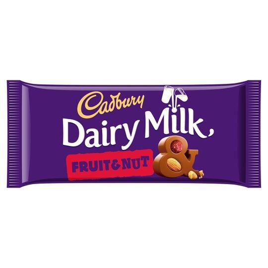Cadbury Dairy Milk Fruit & Nut Chocolate Bar 180G - Derby local delivery | Bevvys2u