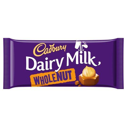 Cadbury Dairy Milk Whole Nut Chocolate Bar  180g - Derby local delivery | Bevvys2u