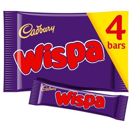 Cadbury Wispa Chocolate Bar 4 Pack Multipack 111.6g - Derby local delivery | Bevvys2u