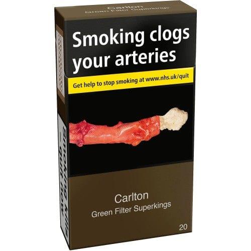 Carlton Green Filter Superkings Cigarettes 20s - adult-only Derby delivery | Bevvys2u