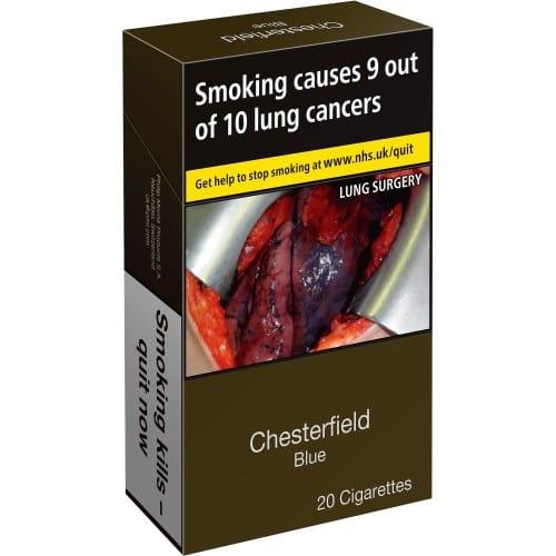 Chesterfield Blue King Size Cigarettes, 20s - Alcohol, Snack and Groceries Delivery in Derby and Derbyshire - Bevvys2u - Order Online Now