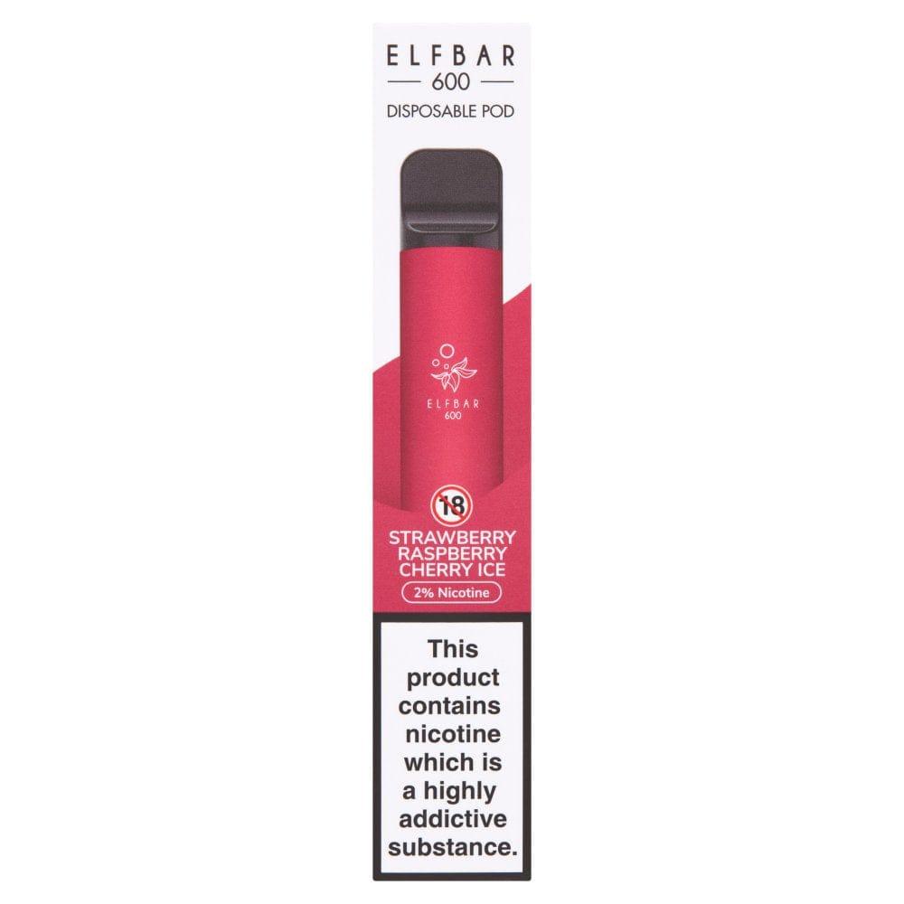 Elfbar 600 Disposable Pod Strawberry Raspberry Cherry Ice - Bevvys2U