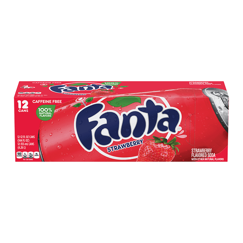 Fanta Strawberry 12oz (355ml) cans 12 pack - Bevvys2U
