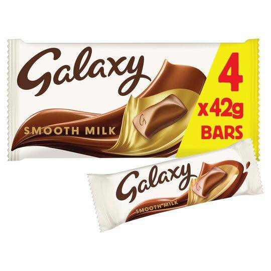 Galaxy Milk 4 Pack 168g - Derby local delivery | Bevvys2u