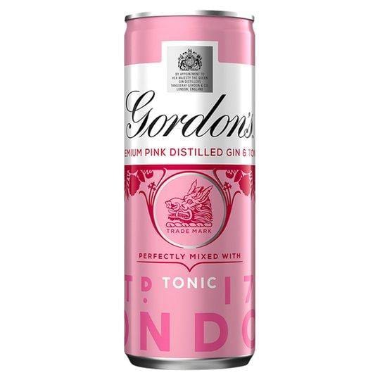 Gordon's Pink Gin & Tonic 250ml Can - Bevvys 2 U Same Day Alcohol Delivery Derby & Derbyshire