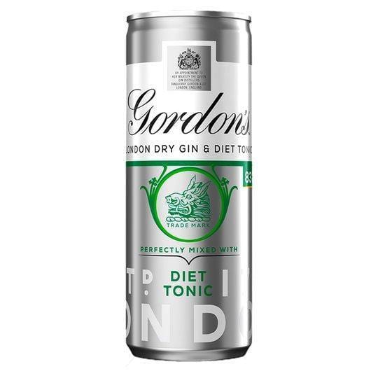 Gordons & Slimline Tonic 250ml Can - alcohol delivery Derby | Bevvys2u