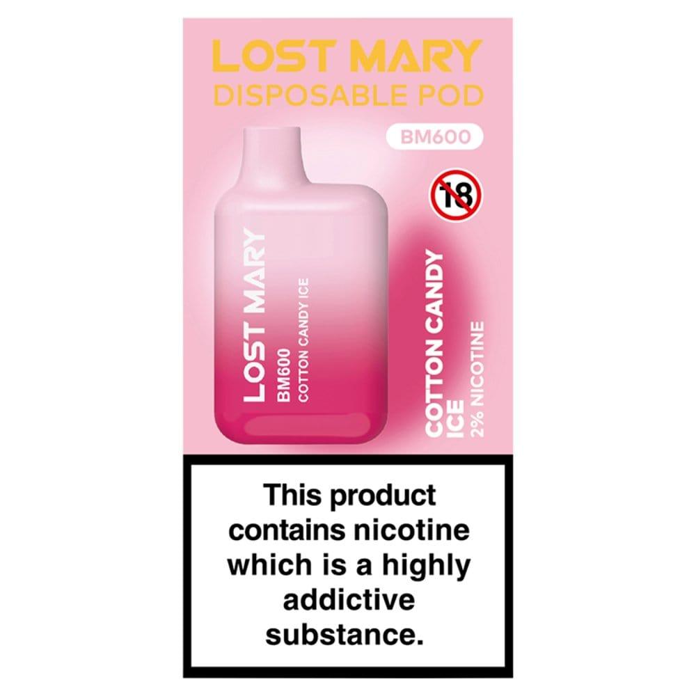 Lost Mary Cotton Candy Ice Disposable Vape 20mg 600 Puffs - Bevvys2U