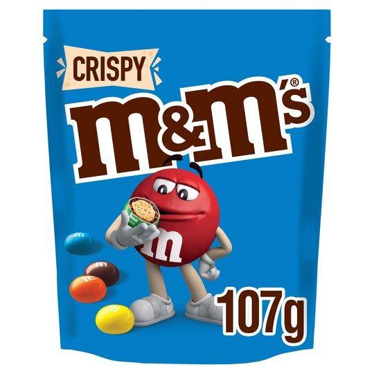 M&M's Crispy Chocolate Pouch 107G - Bevvys 2 U Same Day Alcohol Delivery Derby & Derbyshire