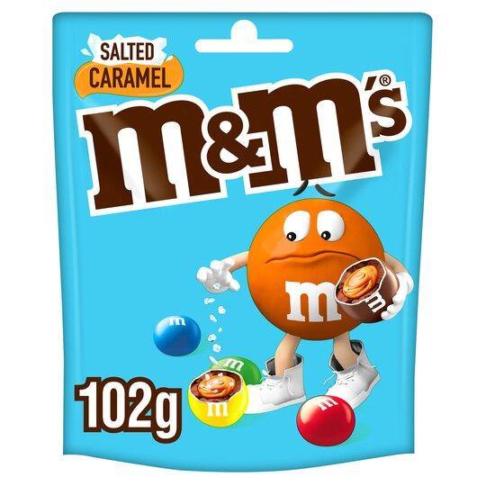 M&M's Salted Caramel Chocolate Pouch Bag 102G - Bevvys 2 U Same Day Alcohol Delivery Derby & Derbyshire