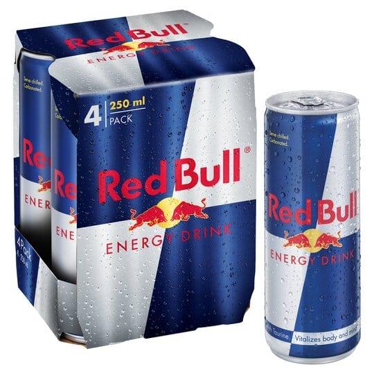 Red Bull Energy Drink 4 X 250ml - Bevvys 2 U Same Day Alcohol Delivery Derby & Derbyshire