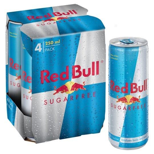 Red Bull Sugar Free Energy Drink 4 X 250ml - Bevvys 2 U Same Day Alcohol Delivery Derby & Derbyshire
