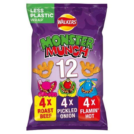 Walkers Monster Munch Variety Snacks 12 X 25g - Bevvys2U
